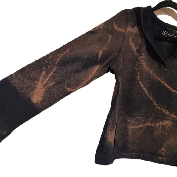 Boys Size Large Bleached & BlackHooded Sweatshirt Athleisure Pullover - Picture 3 of 6